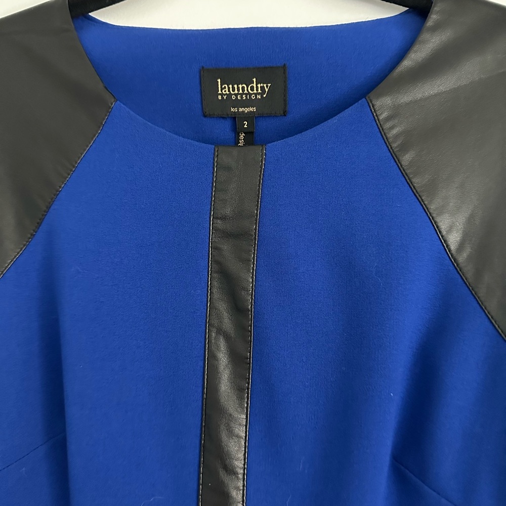 Gorgeous Laundry dress. Size 2. Faux leather added. Excellent condition.No flaws